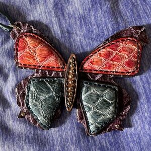 Leather Butterfly Bag Charm